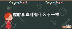虚胖和真胖有什么不一样