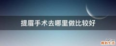 提眉手术去哪里做比较好