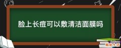 脸上长痘可以敷清洁面膜吗