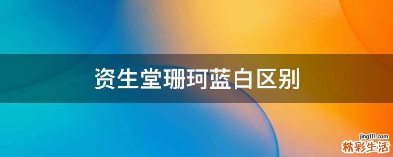 资生堂珊珂蓝白区别