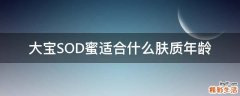 大宝SOD蜜适合什么肤质年龄