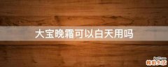 大宝晚霜可以白天用吗