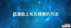 疏通脸上毛孔堵塞的方法