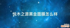 悦木之源黑金面膜怎么样