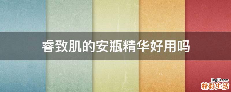 睿致肌的安瓶精华好用吗
