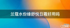 兰蔻水份缘舒悦日霜好用吗