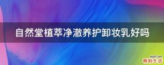 自然堂植萃净澈养护卸妆乳好吗