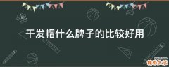 干发帽什么牌子的比较好用