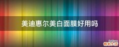 美迪惠尔美白面膜好用吗