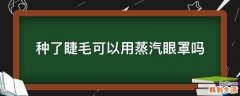 种了睫毛可以用蒸汽眼罩吗