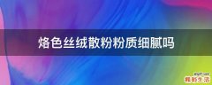 烙色丝绒散粉粉质细腻吗
