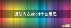 运动内衣abcd什么意思