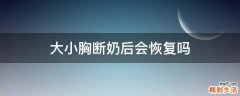 大小胸断奶后会恢复吗