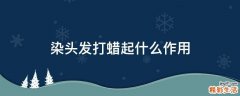 染头发打蜡起什么作用