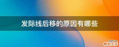 发际线后移的原因有哪些