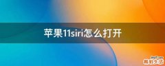 苹果11siri怎么打开