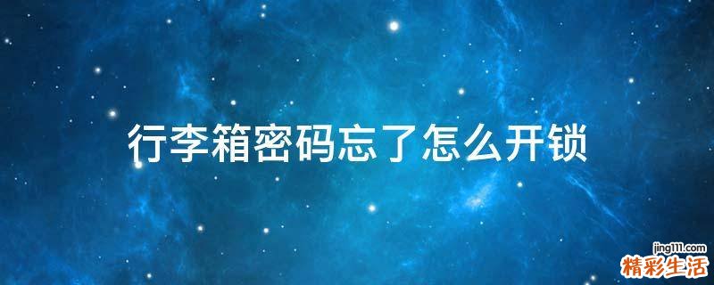 行李箱密码忘了怎么开锁