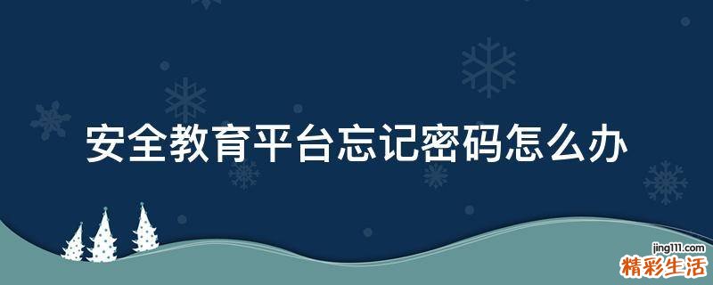 安全教育平台忘记密码怎么办