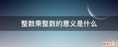整数乘整数的意义是什么