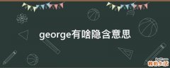 george有啥隐含意思