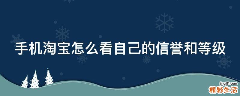 手机淘宝怎么看自己的信誉和等级