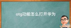 otg功能怎么打开华为