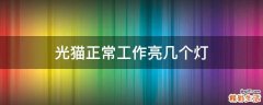 光猫正常工作亮几个灯