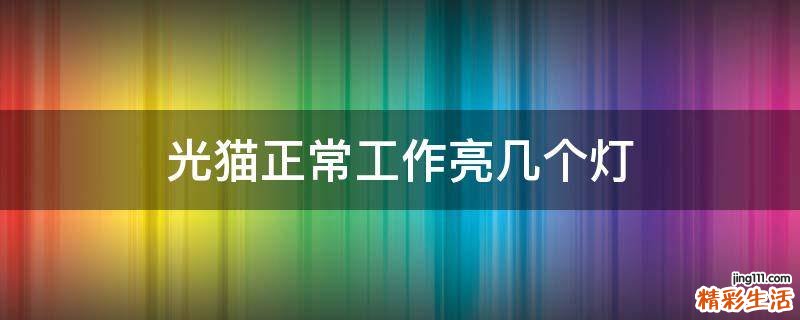 光猫正常工作亮几个灯