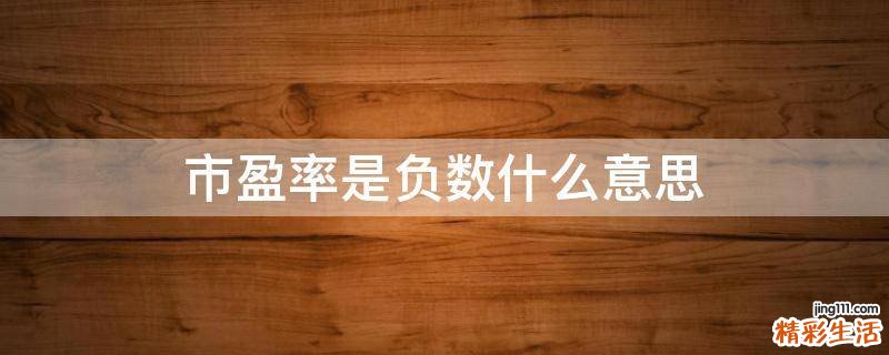 市盈率是负数什么意思