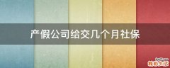 产假公司给交几个月社保