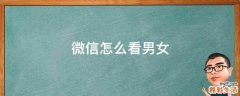 微信怎么看男女