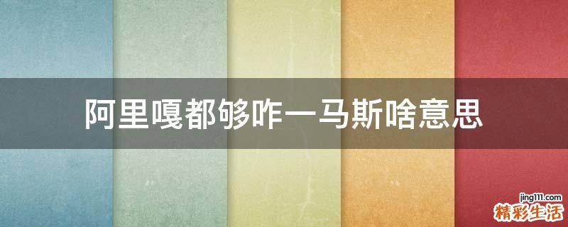 阿里嘎都够咋一马斯啥意思