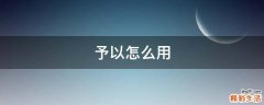 予以怎么用