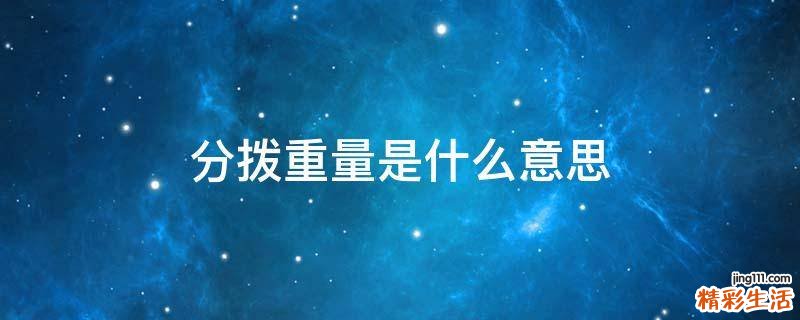 分拨重量是什么意思