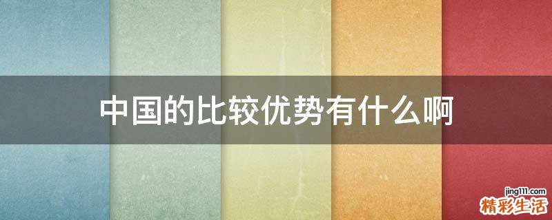 中国的比较优势有什么啊