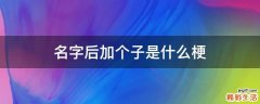 名字后加个子是什么梗