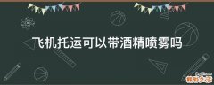 飞机托运可以带酒精喷雾吗