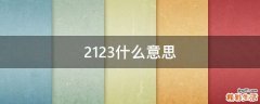 2123什么意思