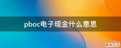 pboc电子现金什么意思