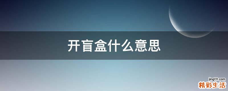 开盲盒什么意思