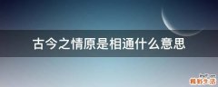 古今之情原是相通什么意思