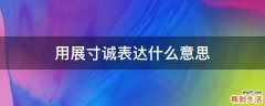用展寸诚表达什么意思