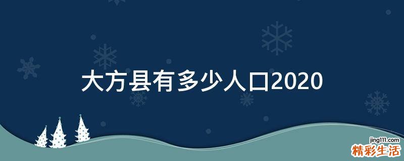 大方县有多少人口2020