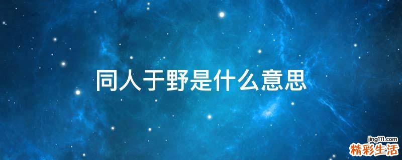 同人于野是什么意思