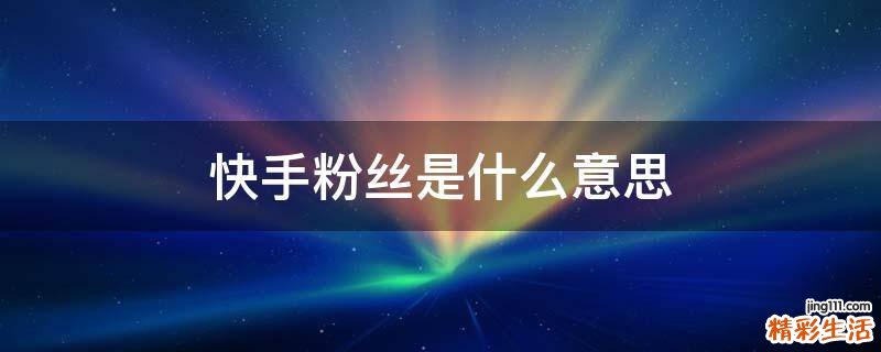 快手粉丝是什么意思