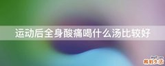 运动后全身酸痛喝什么汤比较好