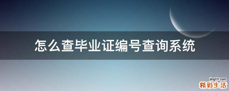 怎么查毕业证编号查询系统