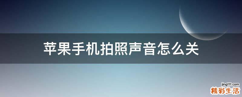 苹果手机拍照声音怎么关