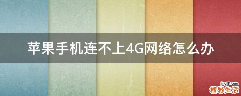 苹果手机连不上4G网络怎么办
