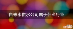 自来水供水公司属于什么行业